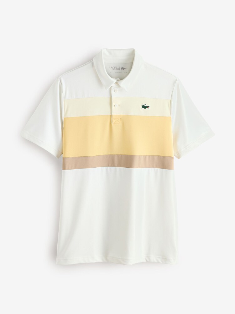 Lacoste White Regular Fit UltraDry UPF50 Jersey Golf Polo Shirt - Image 1 of 1