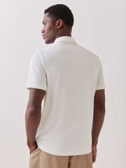 Lacoste White Regular Fit Ultra-Dry UPF50 Jersey Golf Polo Shirt - Image 3 of 5