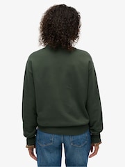 Superdry Green Brand Mark Loose Crew Sweattop - Image 2 of 6