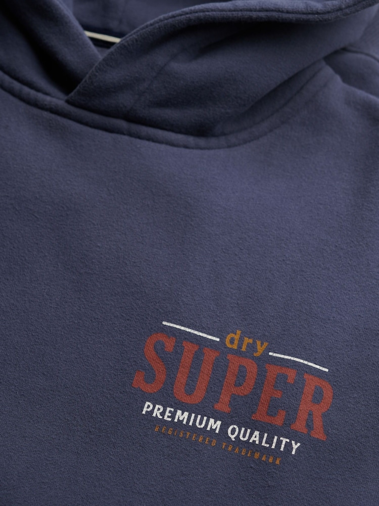 Superdry Blue Tap Room Oversized Hoodie - Image 7 of 7 Superdry Blue Tap Room Oversized Hoodie - Image 7 of 7