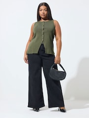 Yours Curve Green Limited Knitted Waistcoat - Image 5 of 6