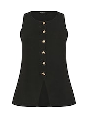 Yours Curve Black Limited Knitted Waistcoat - Image 6 of 6