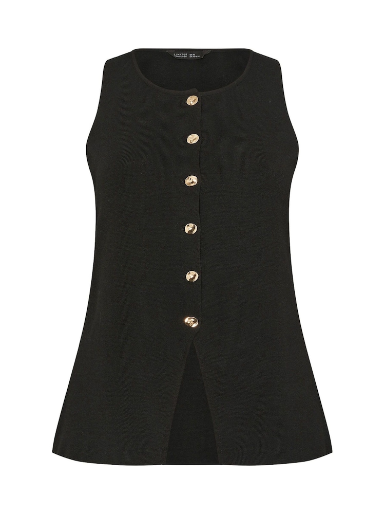 Yours Curve Black Limited Knitted Waistcoat - Image 6 of 6 Yours Curve Black Limited Knitted Waistcoat - Image 6 of 6