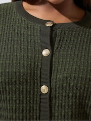 Yours Curve Green Limited Boucle Cardigan - Image 4 of 5