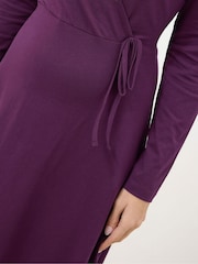 Morado - Vestido envolvente de manga larga de M&Co - Imagen 4 de 5