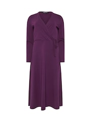 Morado - Vestido envolvente de manga larga de M&Co - Imagen 5 de 5