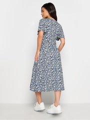 PixieGirl Petite Blue Flutter Sleeve Midi Dress - Image 3 of 4