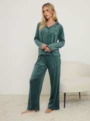 zelena - PixieGirl Petite Super Luxe Long Sleeve Pyjamas Set - Slika 2 iz 5