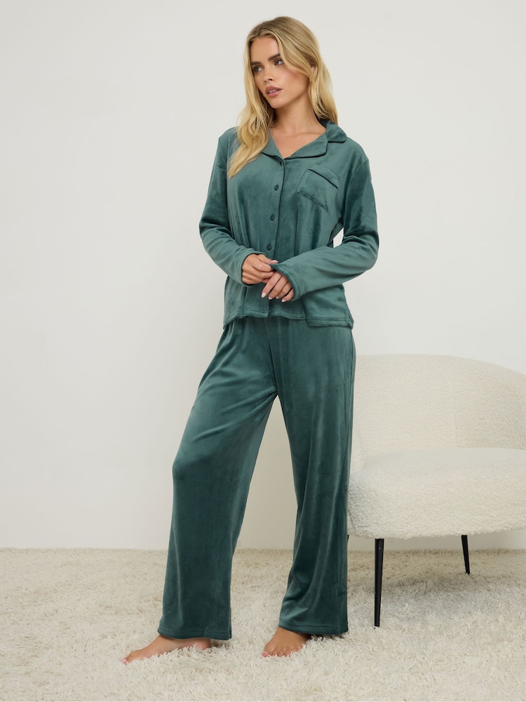 zelena - PixieGirl Petite Super Luxe Long Sleeve Pyjamas Set - Slika 2 iz 5