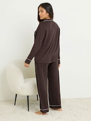 PixieGirl Petite Brown Long Sleeve Pyjamas Set - Image 3 of 5