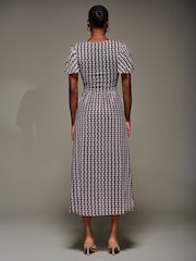 Jolie Moi Black Mesh Short Sleeve Midaxi Dress - Image 2 of 6