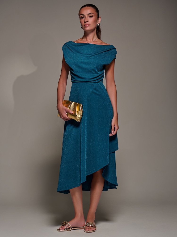 Buy Jolie Moi Navy Blue Draped Jersey Cowl Neck Midi Dress from Next USA