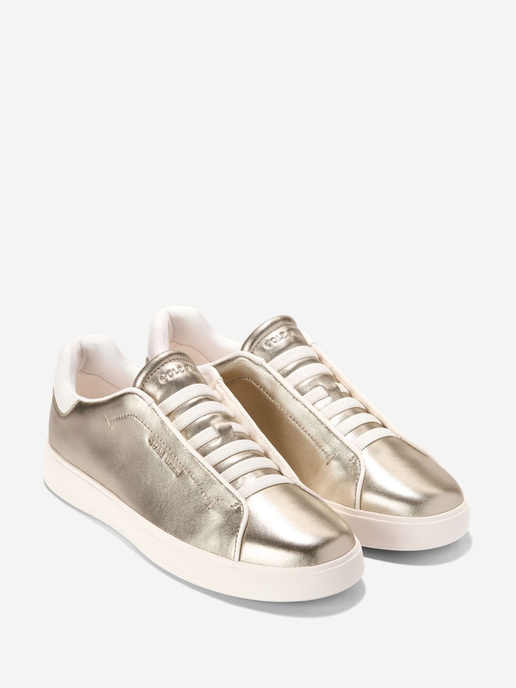 Cole Haan Gold GrandPrø Luxe Slip On Trainers - Image 2 of 6 Cole Haan Gold GrandPrø Luxe Slip On Trainers - Image 2 of 6
