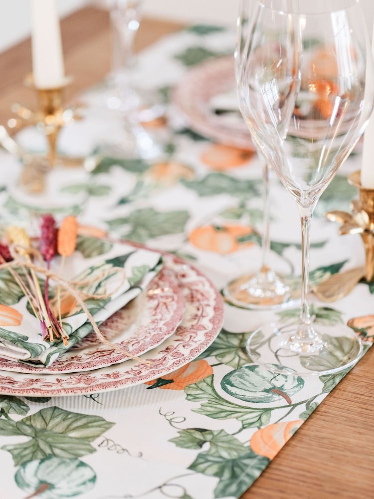 Avalon Home Green Fallen Gourds Table Runner - Image 1 of 5 Avalon Home Green Fallen Gourds Table Runner - Image 1 of 5