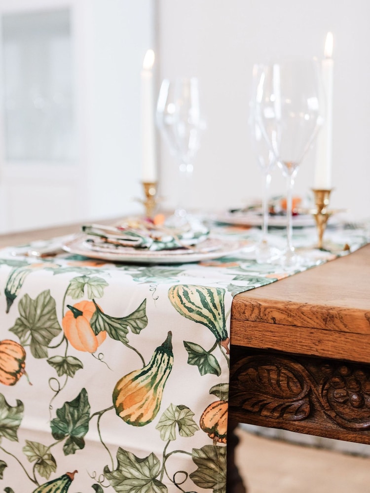 Avalon Home Green Fallen Gourds Table Runner - Image 2 of 5 Avalon Home Green Fallen Gourds Table Runner - Image 2 of 5