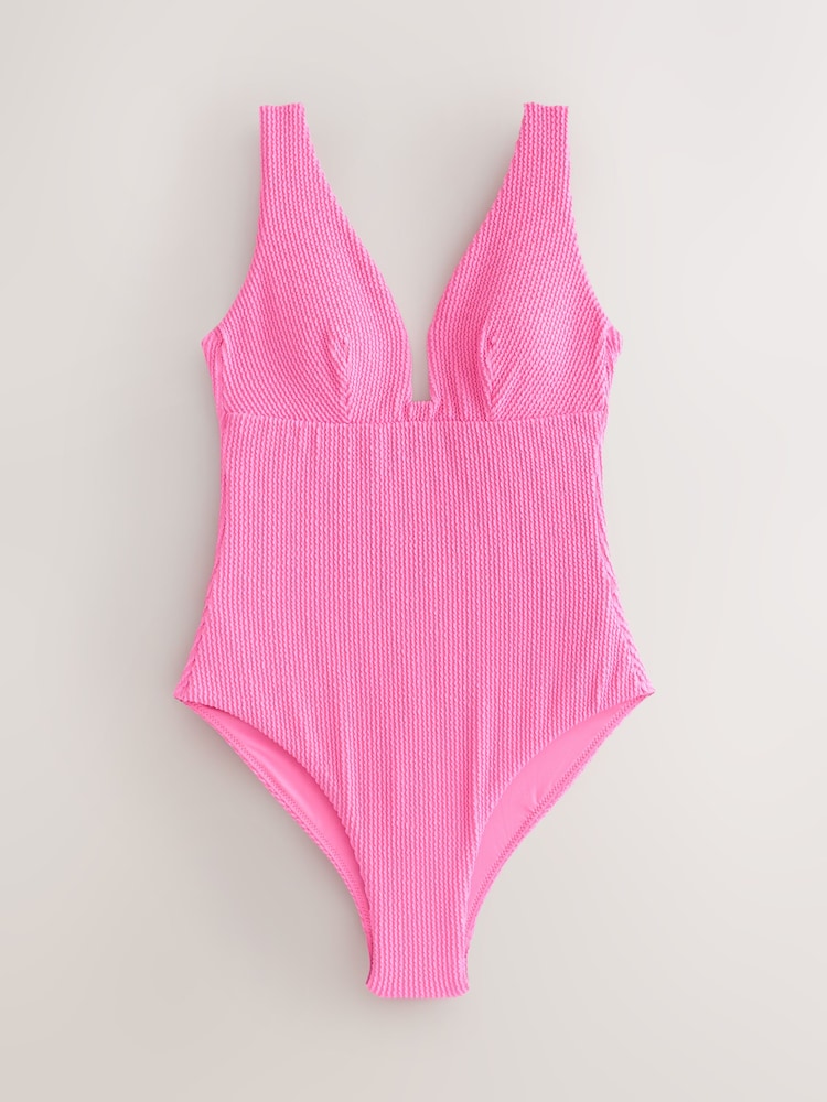 Pink Plunge Shaping Tummy Control Swimsuit - Image 1 of 4