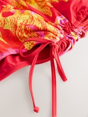 Kew Gardens Tropical Print Ruched Tummy Control Square Neck Swimsuit - Image 8 of 9