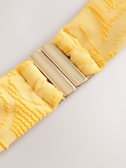 Yellow Floral Jacquard Non Padded Underwired Bikini Top - Image 8 of 8