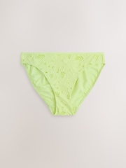 Yellow Broderie High Leg Bikini Bottoms - Image 5 of 7