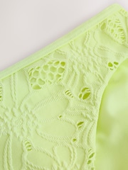 Yellow Broderie High Leg Bikini Bottoms - Image 6 of 7