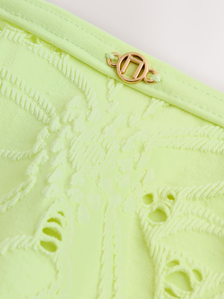 Yellow Broderie High Leg Bikini Bottoms - Image 7 of 7