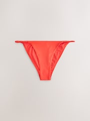 Red Plaited Strap Tanga Bikini Bottoms - Image 6 of 8