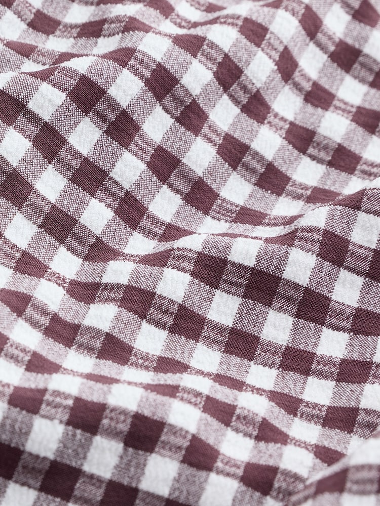 Chocolate Brown Gingham High Leg Frill Bikini Bottoms - Image 3 of 3