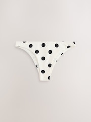 白色/黑色波点 - 高腿比基尼泳裤 - 图片11 / 13