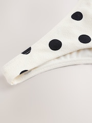 白色/黑色波点 - 高腿比基尼泳裤 - 图片12 / 13