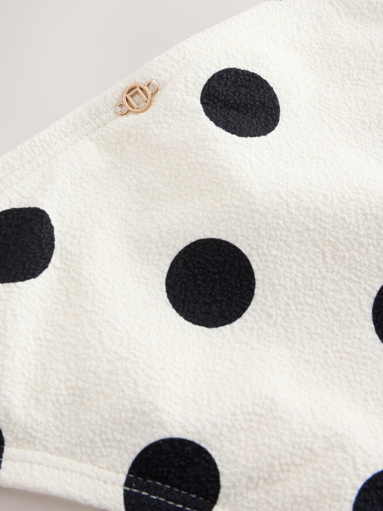 白色/黑色波点 - 高腿比基尼泳裤 - 图片13 / 13