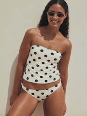 白色/黑色波点 - 高腿比基尼泳裤 - 图片4 / 13