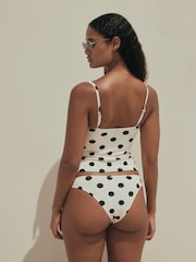 白色/黑色波点 - 高腿比基尼泳裤 - 图片7 / 13