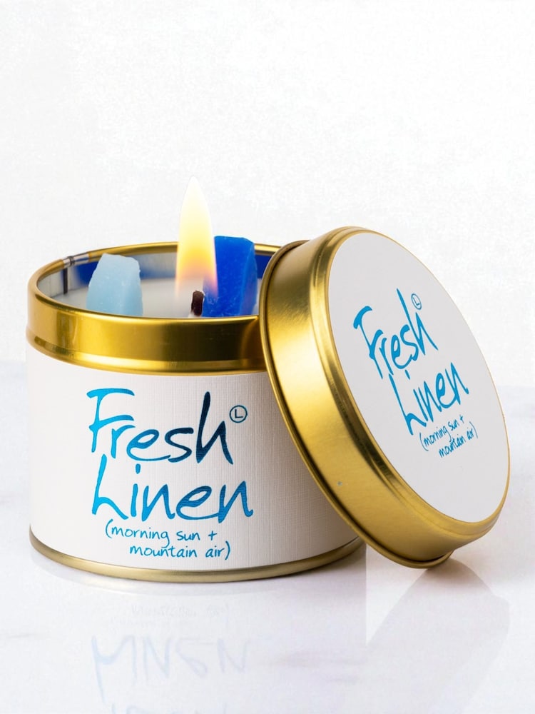 Lily-Flame Fresh Linen Scented Candle Tin - Image 1 of 3 Lily-Flame Fresh Linen Scented Candle Tin - Image 1 of 3