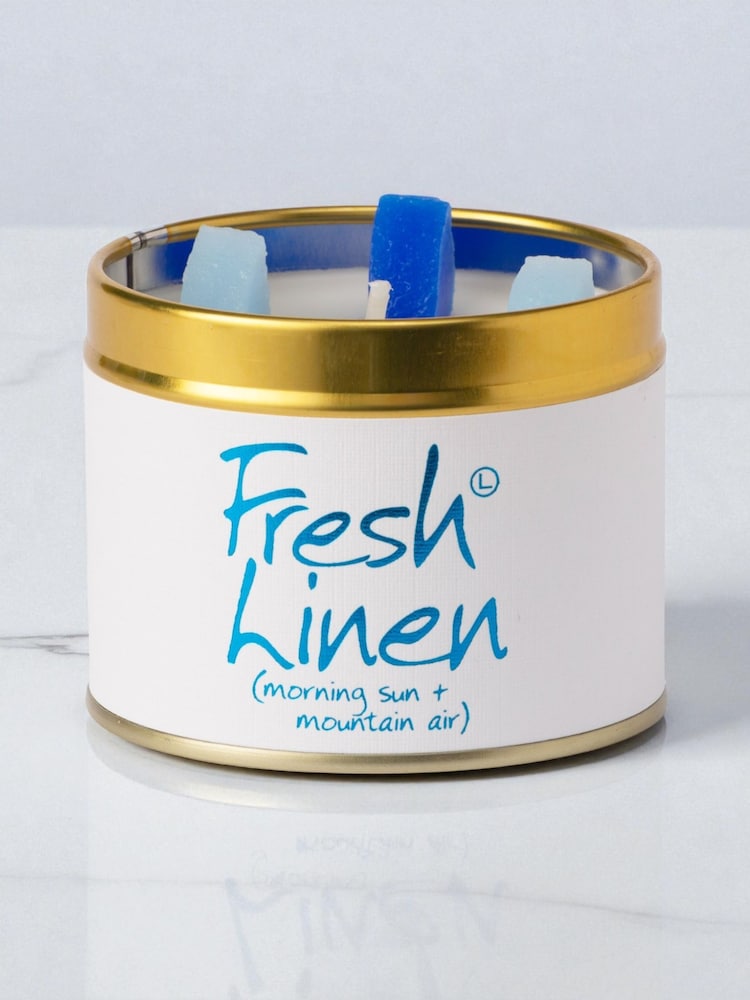 Lily-Flame Fresh Linen Scented Candle Tin - Image 2 of 3 Lily-Flame Fresh Linen Scented Candle Tin - Image 2 of 3