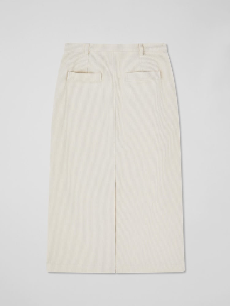 LK Bennett Cream Sibyl  Wide Cord Midi Cream Skirt - Image 6 of 6
