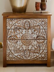 Kirei Home White Four Drawer Mango Wood Chest - Image 2 of 3