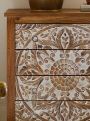 Kirei Home White Four Drawer Mango Wood Chest - Image 3 of 3