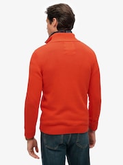 Superdry Orange Cotton Half Zip Knit Jumper - Image 2 of 6