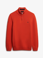 Superdry Orange Cotton Half Zip Knit Jumper - Image 6 of 6