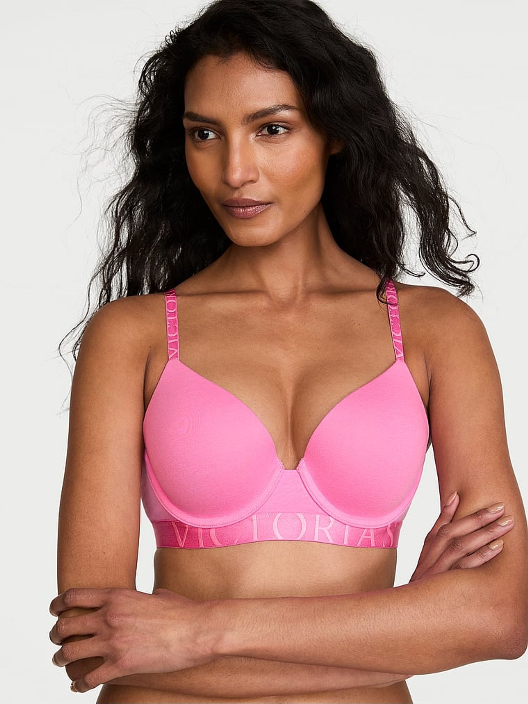 Victoria's Secret Pink Sugar Full Cup Push Up Cotton Exploded Logo Bra