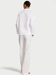 Victoria's Secret White Shadow Stripe Heritage Cotton Long Pyjama Set - Image 2 of 2
