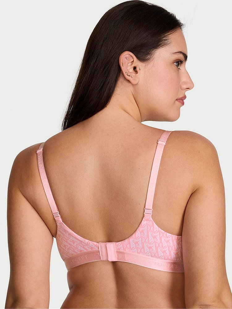 Victoria's Secret Pretty Blossom Pink Full Cup Push Up Cotton Logo Bra - Image 2 of 2