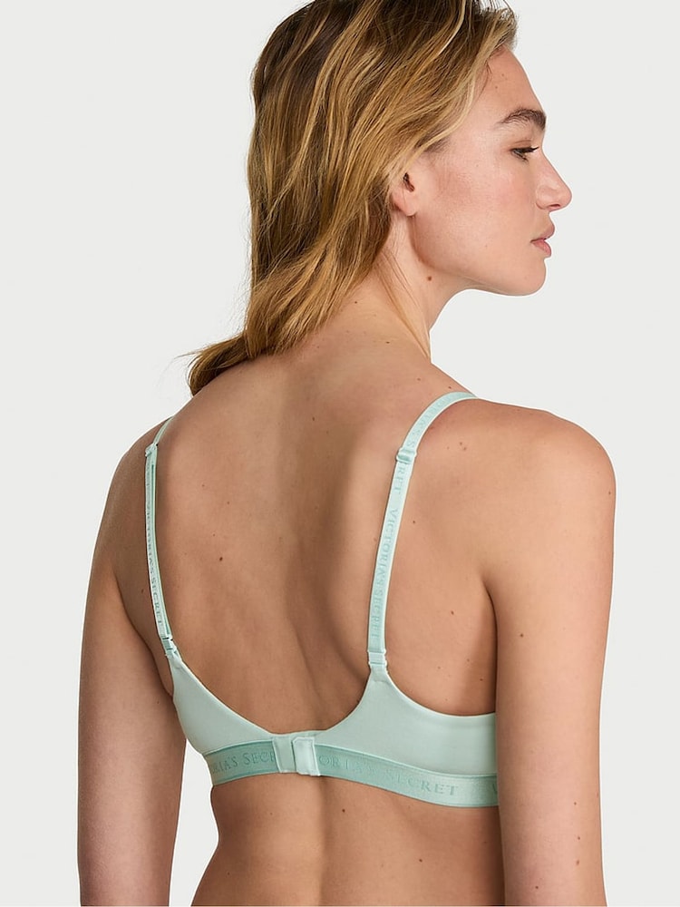 Victoria's Secret Yacht Blue Lightly Lined Demi Cotton Logo Bra - Image 2 of 2 Victoria's Secret Yacht Blue Lightly Lined Demi Cotton Logo Bra - Image 2 of 2