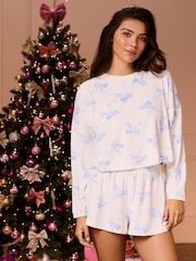 Boux Avenue Bow Velour Short Pyjamas Set - Imagen 1 de 6