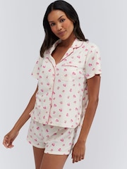 Lahka Kremna barva - Boux Avenue Stripe Christmas Shortie Pyjamas - Slika 1 iz 9