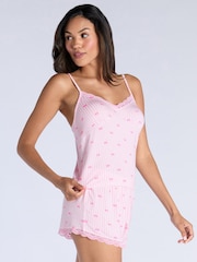 Bow Stripe Lace Trim Cami Set - Bild 2 von 5