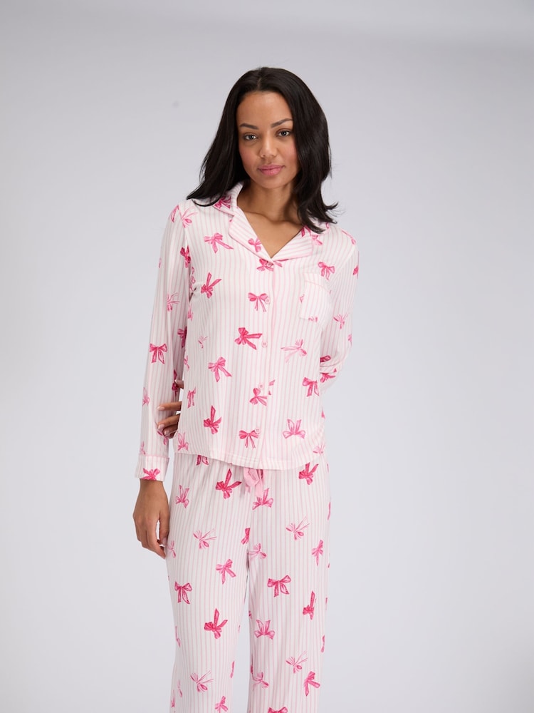 Boux Avenue Red Bow Modal Pyjamas Set - Image 1 of 6 Boux Avenue Red Bow Modal Pyjamas Set - Image 1 of 6