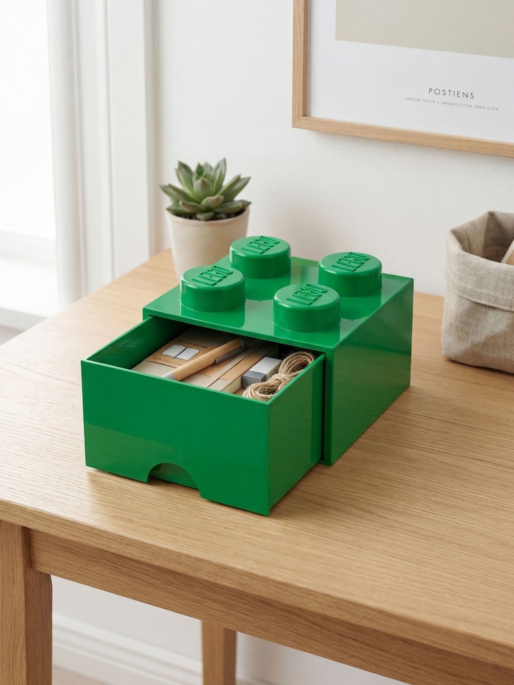 Lego Dark Green Drawer 4 Brick - Image 1 of 3