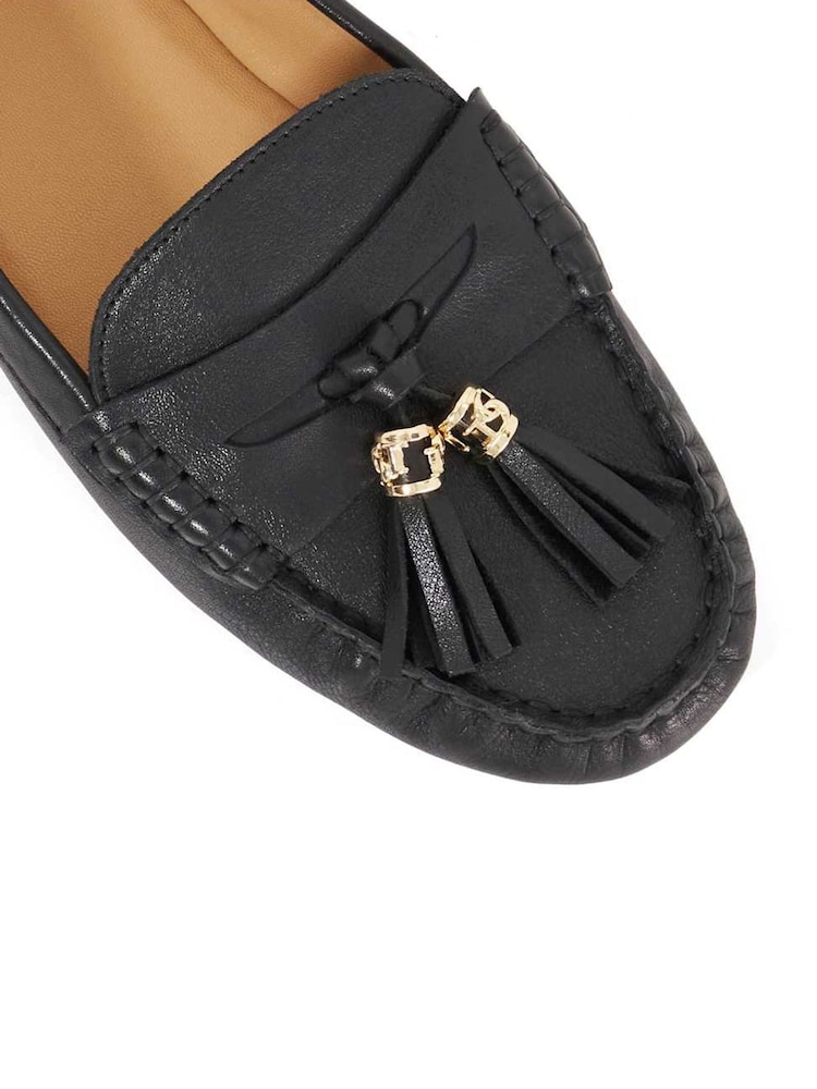 Dune London Black Geen Tassle Detail Soft Loafers - Image 6 of 6 Dune London Black Geen Tassle Detail Soft Loafers - Image 6 of 6