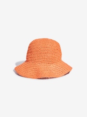 橙色 - Lipsy Faux Raffia Straw Bucket Hat - 圖片 6/8